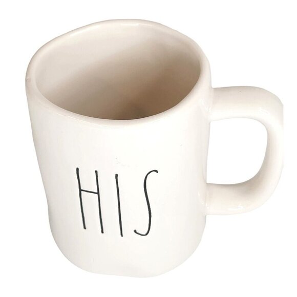 Rae Dunn Artisan Collection Magenta His Mug White Ceramic Coffee Cup - Picture 2 of 8